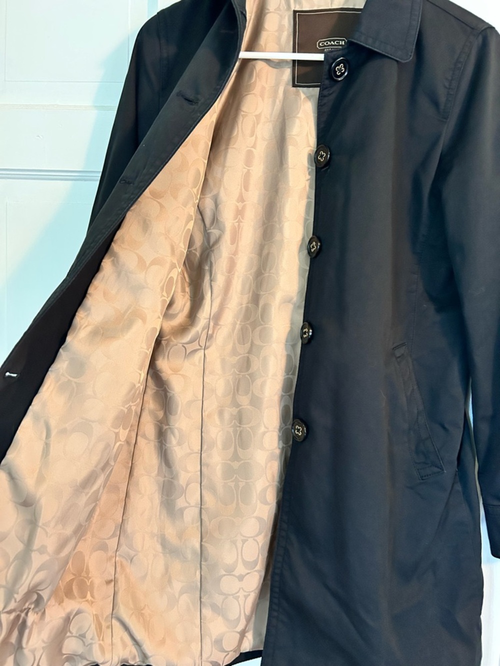 Coach Black and Gold Lightweight Trench Coat Women’s XS - Picture 3 of 7